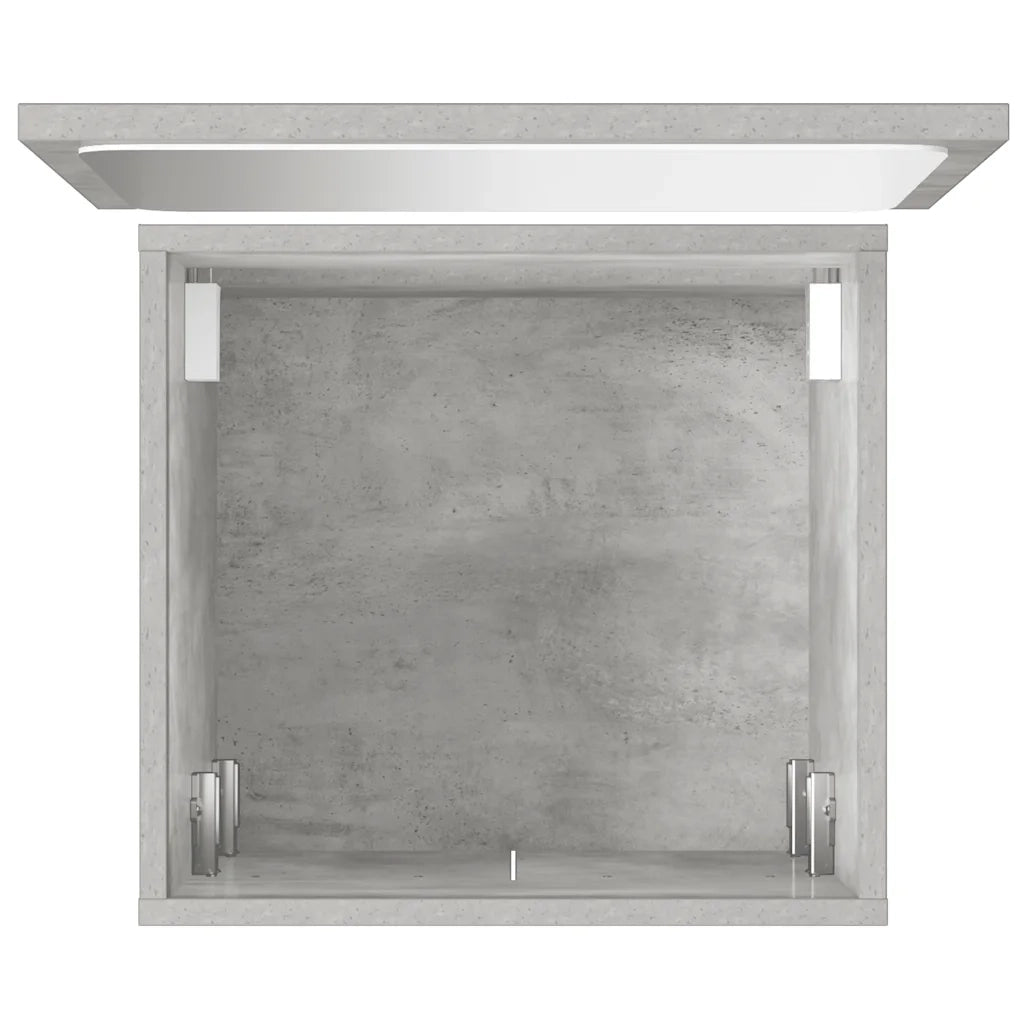 Set Mobili da Bagno 2 pz Grigio Cemento in Legno Multistrato 856368