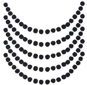 Decorazioni a forma di pompon nero da 5 pezzi - Slinga decorativa - Lunghezza 2120 mm
