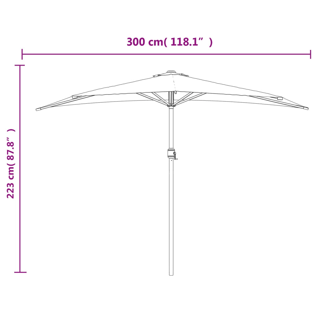 Ombrello | Parasolne Balcone Palo Alluminio Antracite 300x155 cm a Met¨¤