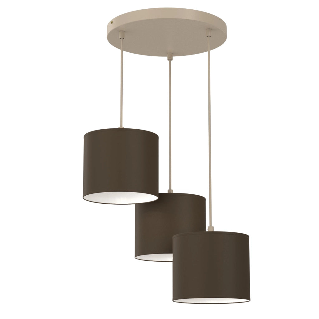 Lampadario sospeso Arden 3 luci E27 beige marrone