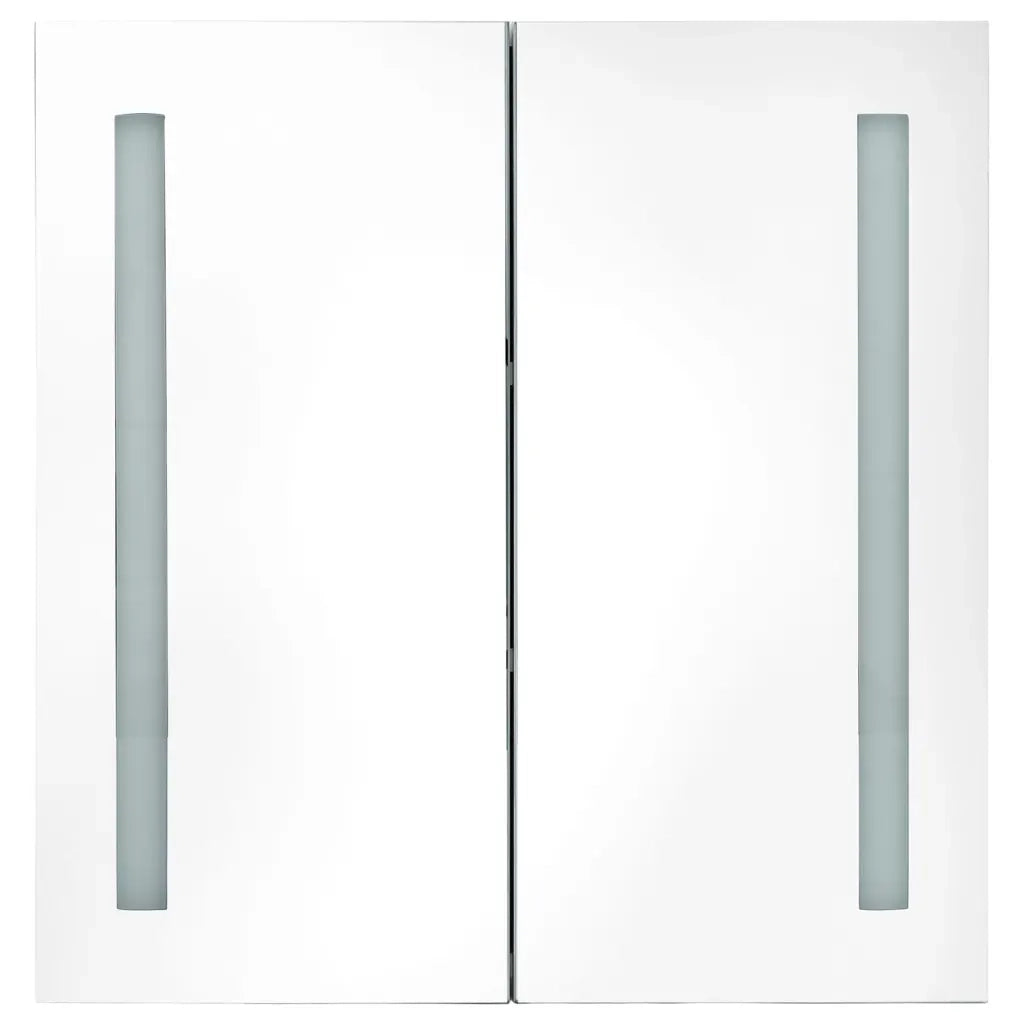 Armadietto Bagno con Specchio e LED 60x14x62 cm 325542