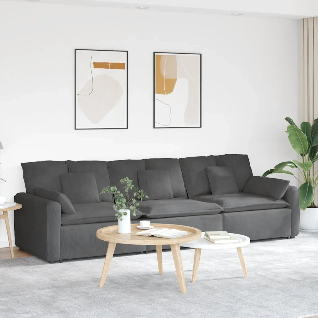 Divano Modulare con Cuscini Grigio Scuro 3321108