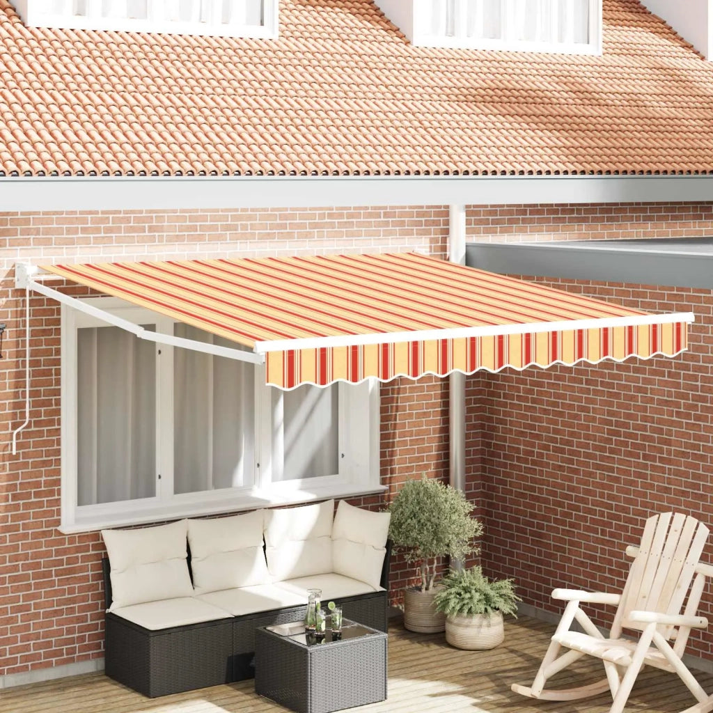 Tenda retrattile-Tenda parasole per balcone Giallo e Arancione 300 x 250 cm 315259