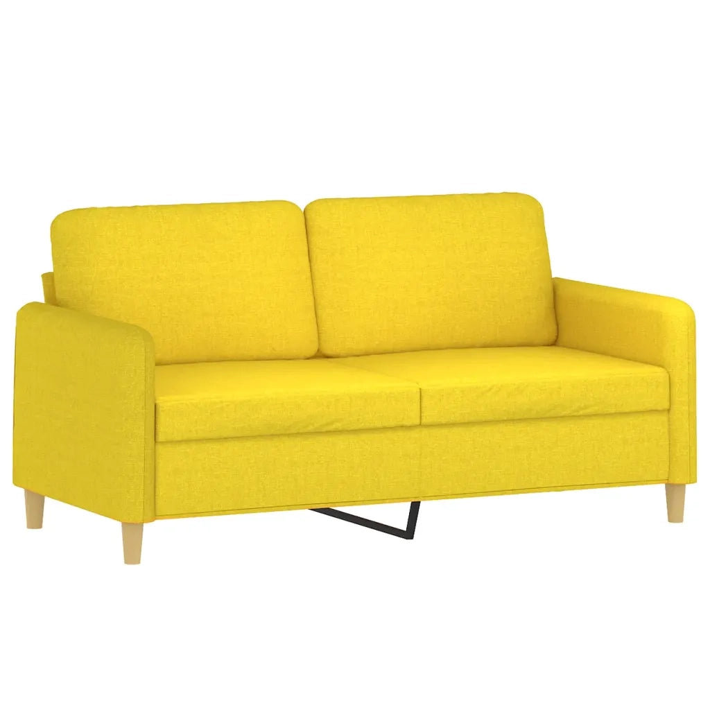 Set di Divani 3 pz con Cuscini Giallo Chiaro in Tessuto 3202115
