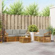 Set divani con cuscino 6 pcs Grigio Naturale e Chiaro 3374386
