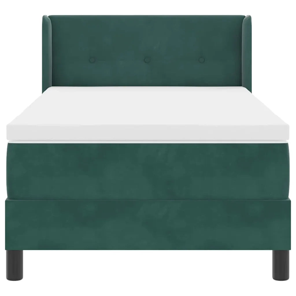 Letto a molle con testiera Verde Scuro 200 x 100 cm Velluto 3341459