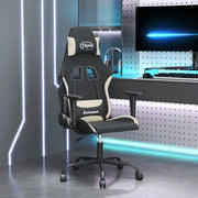 Sedia da Gaming Nero e Crema in Tessuto 3143711