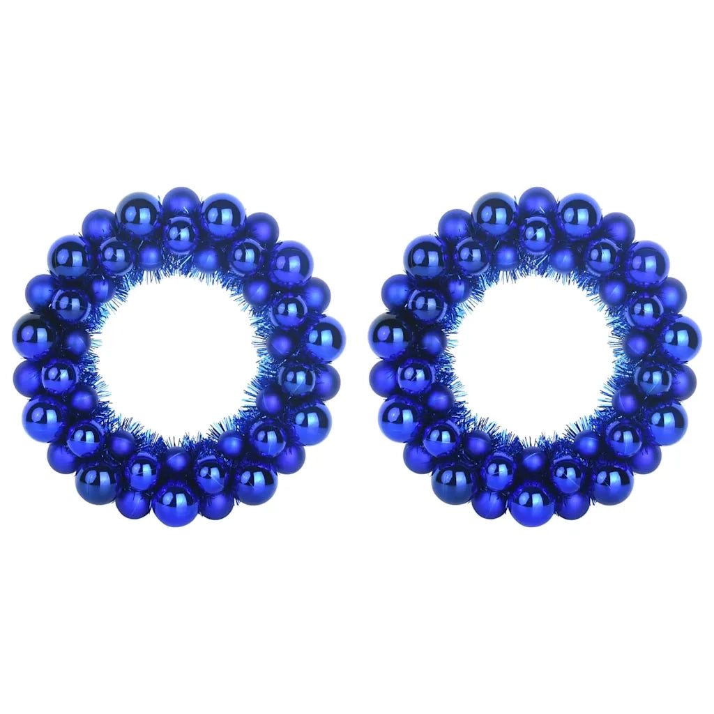Corone di Palline di Natale 2 pz-Decorazioni natalizie Blu 33 x 33 x 7 cm