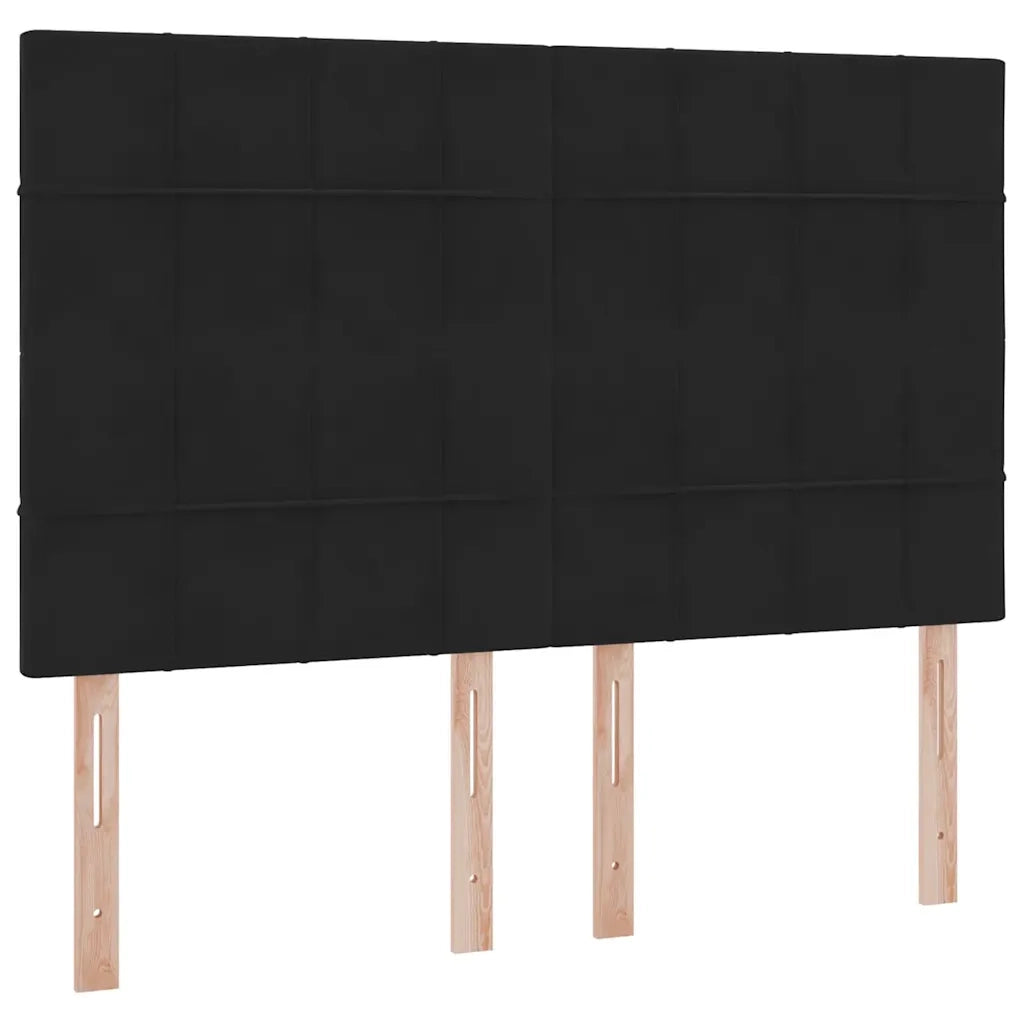 Letto con contenitore e LED con led Nero 140 x 190 cm Velluto 3372665