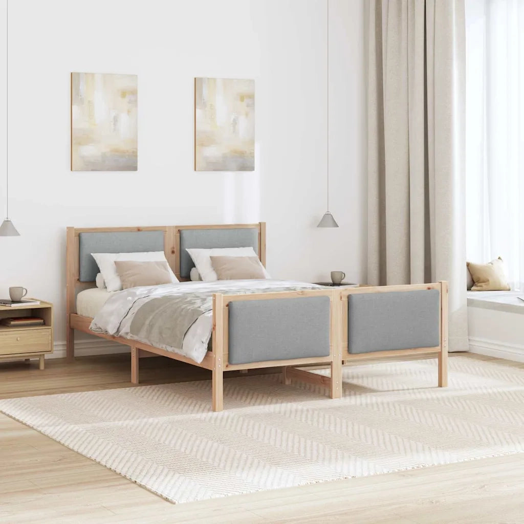 Letto matrimoniale | Letto per adulti | Struttura del letto Grigio chiaro 160 x 200 cm Tessuto