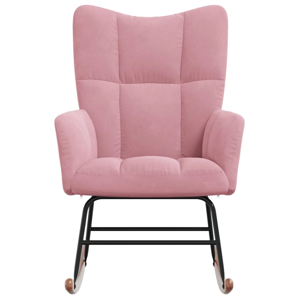 Sedia a Dondolo Rosa in Velluto