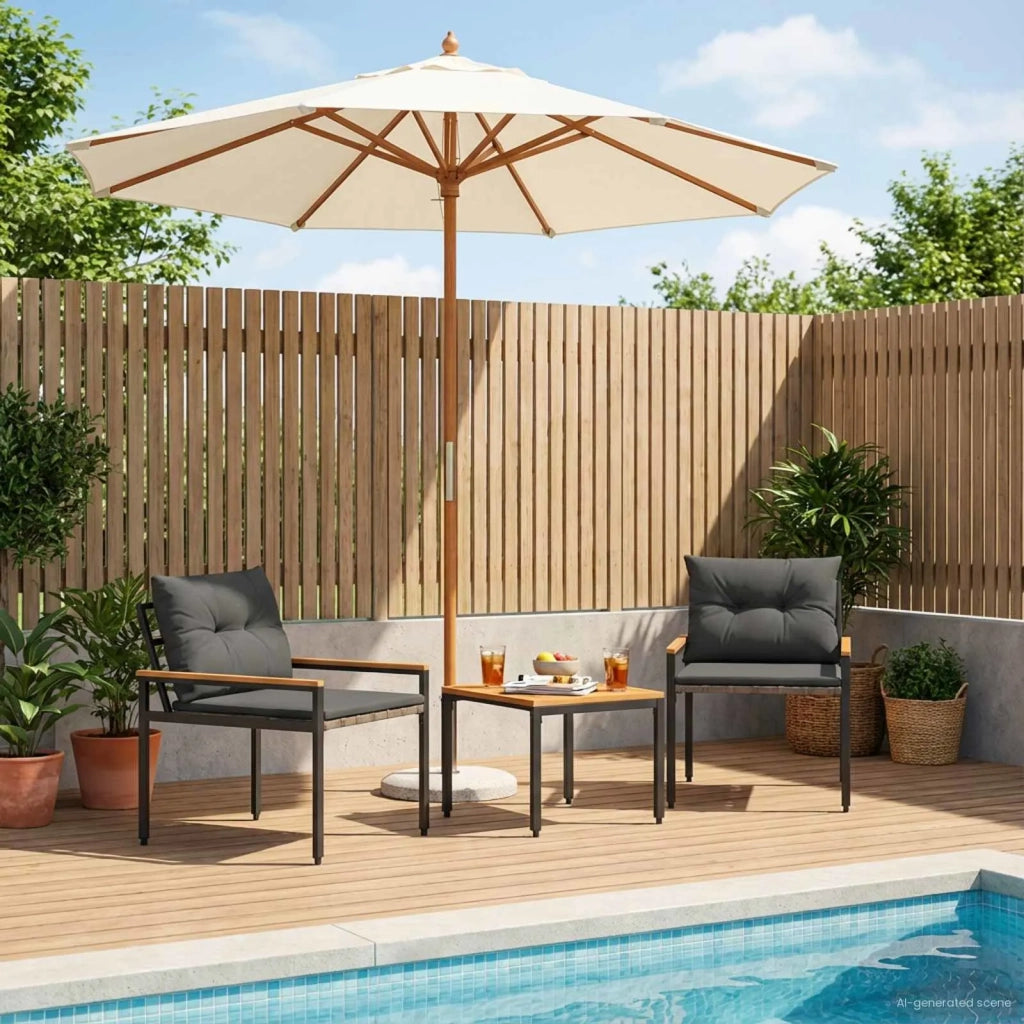 Set Mobili da Esterno 3 pcs Grigio Scuro polyrattan 42025362