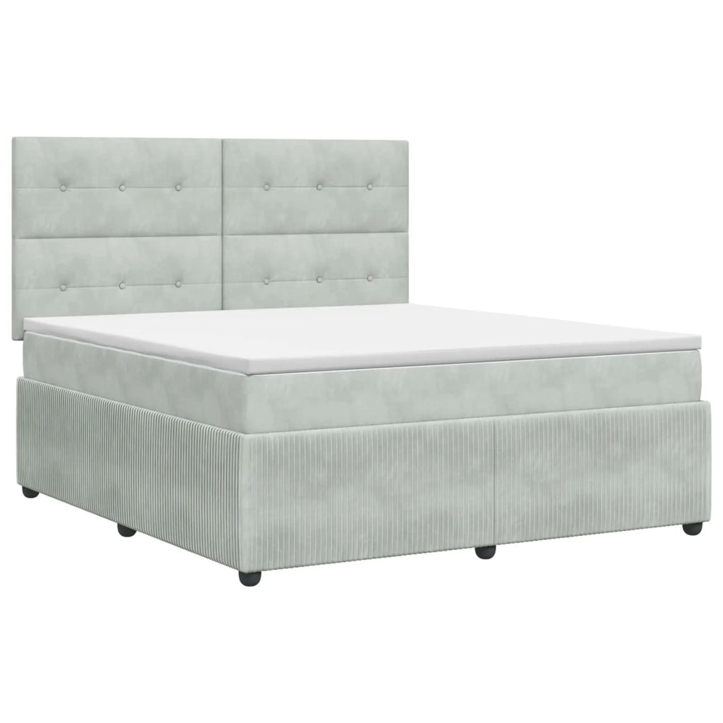 Letto box spring con materasso Grigio Chiaro 140 x 190 cm 3454601