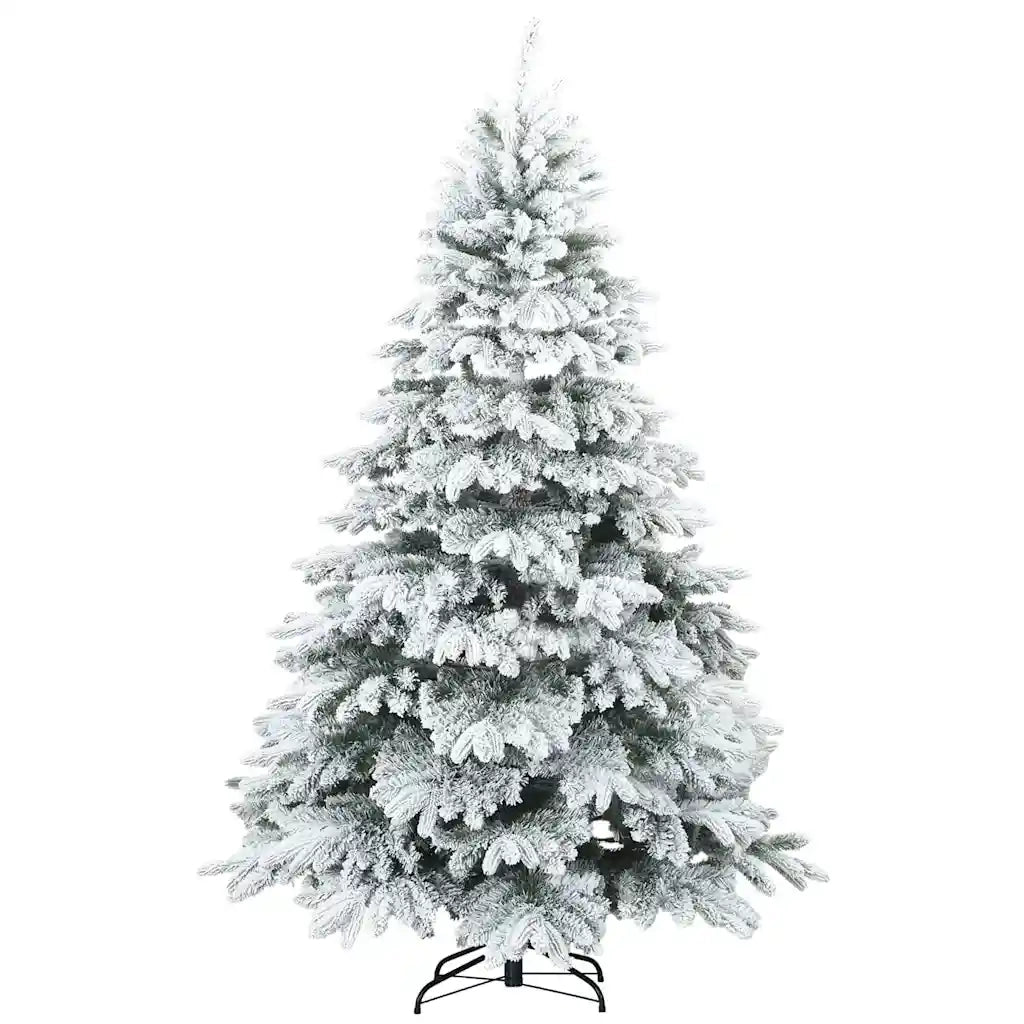 Albero di Natale Artificiale Snodato Foderato di Neve Bianco 42019318