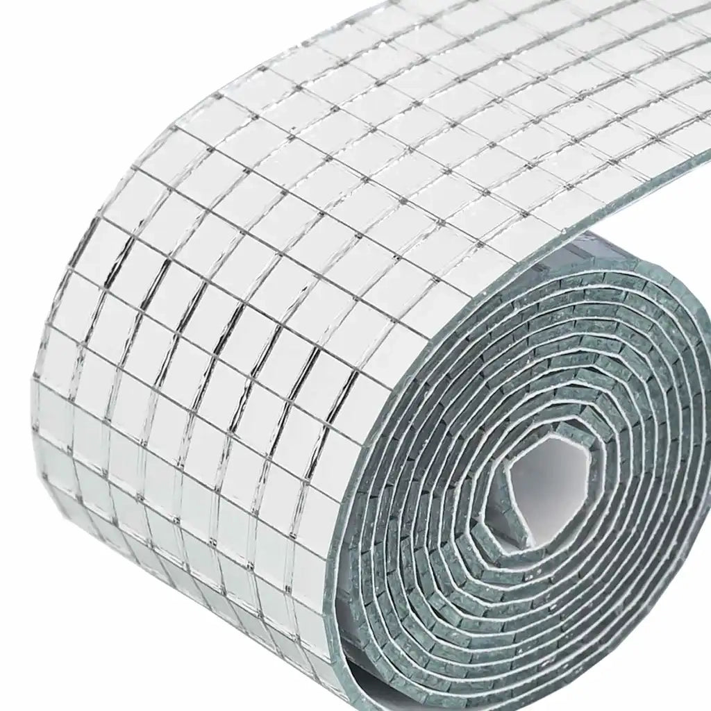Piastrella a Mosaico con Specchio 3 pcs Argento 100 x 4 cm 42017629
