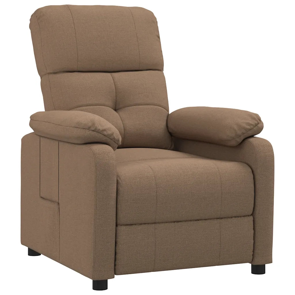 Poltrona Reclinabile in Tessuto Marrone 289666