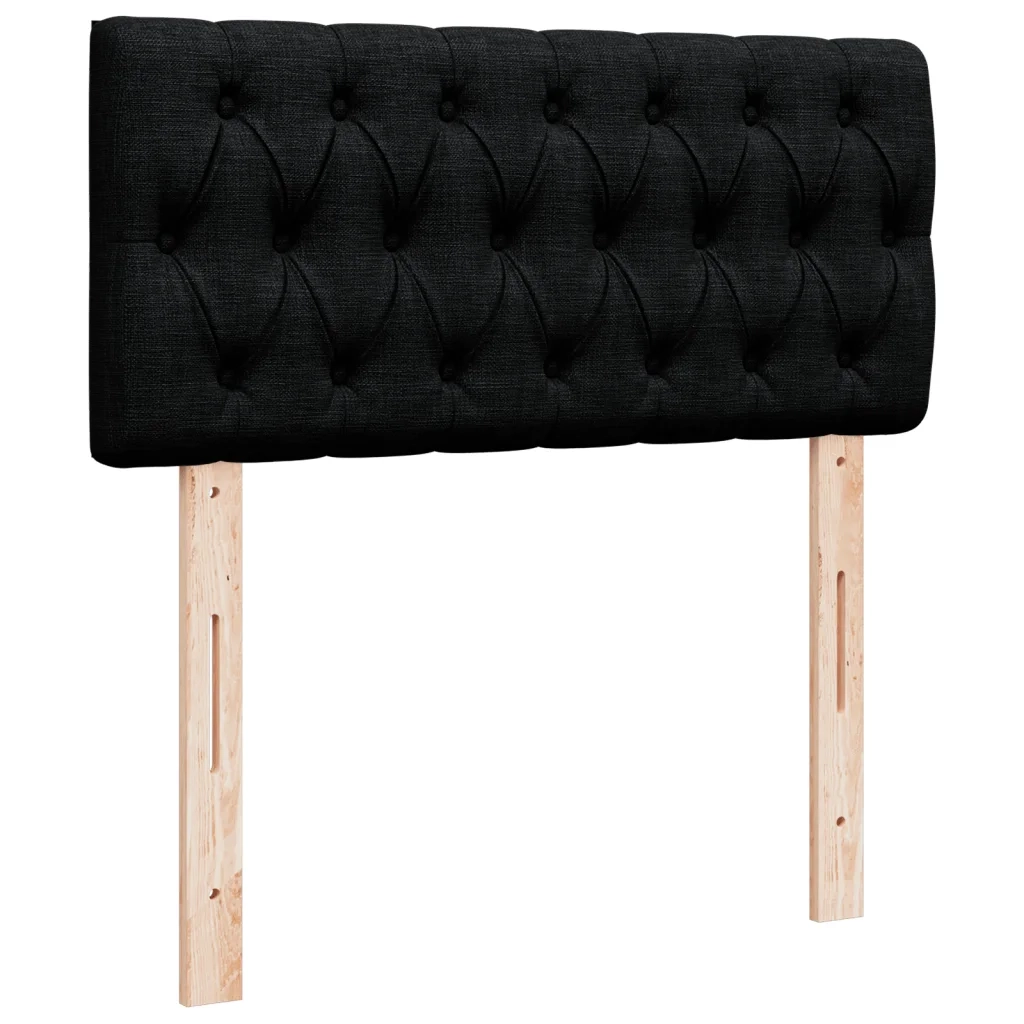 Letto singolo | Letto per adulti | Giroletto a Molle con Materasso Nero 80x200 cm inTessuto