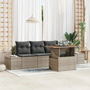 Set Divano da Giardino 5 pcs Grigio Poly Rattan 3358631