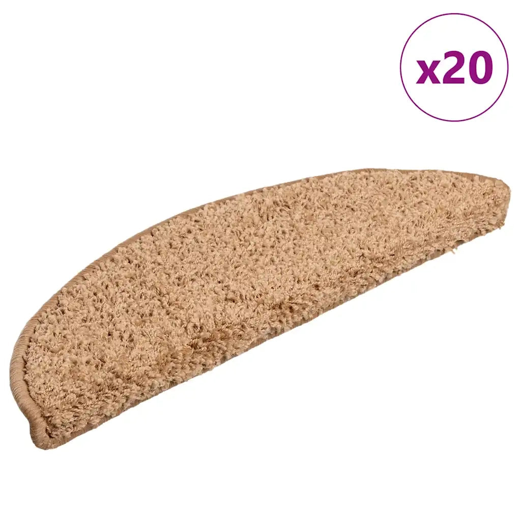 Tappetini per scale 20 pz 56x17x3 cm Beige Semicircolari 3365839