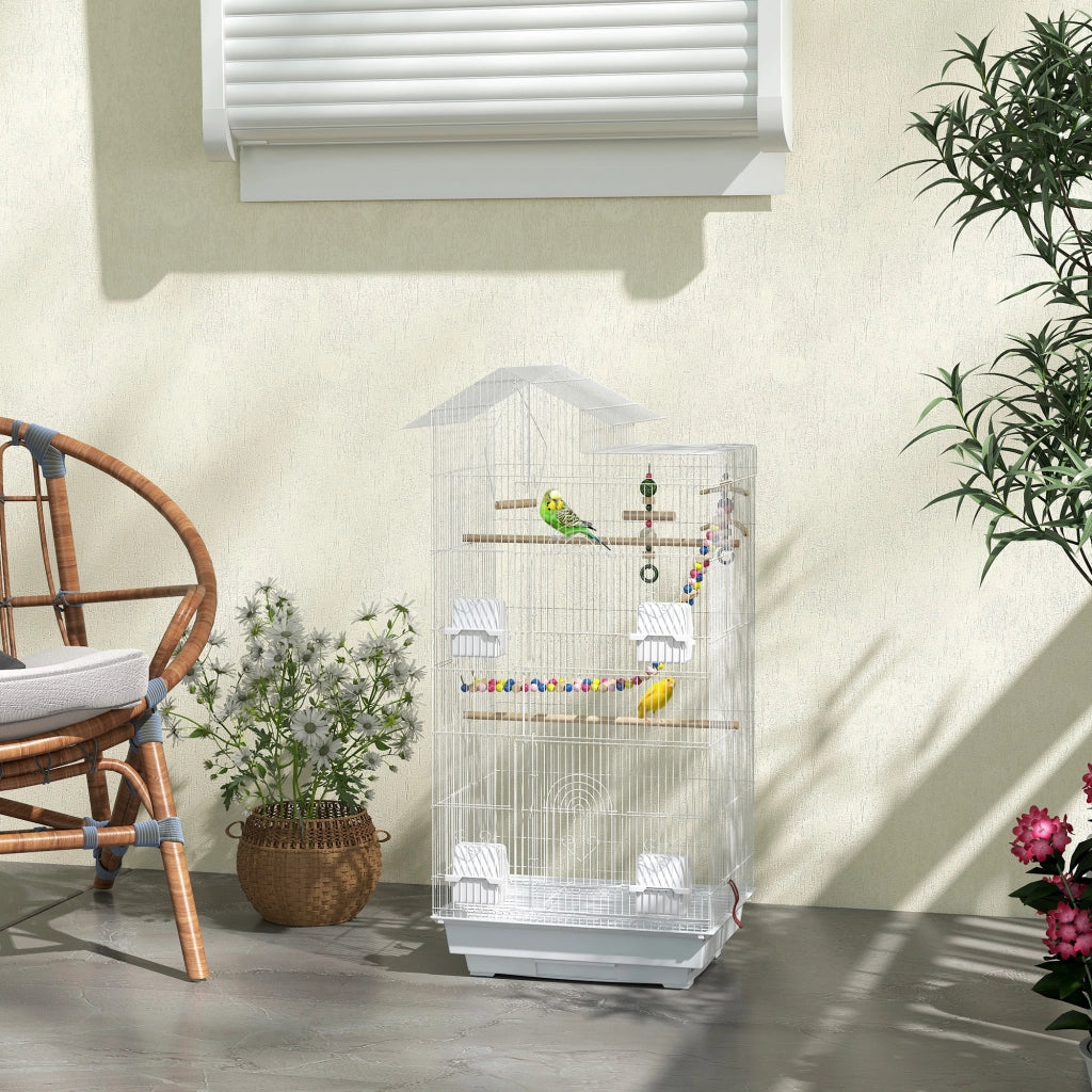 Gabbia per uccelli ¨C Minimal ¨C 46x36x100 cm con 4 mangiatoie 3 posatoi per pappagalli canarini