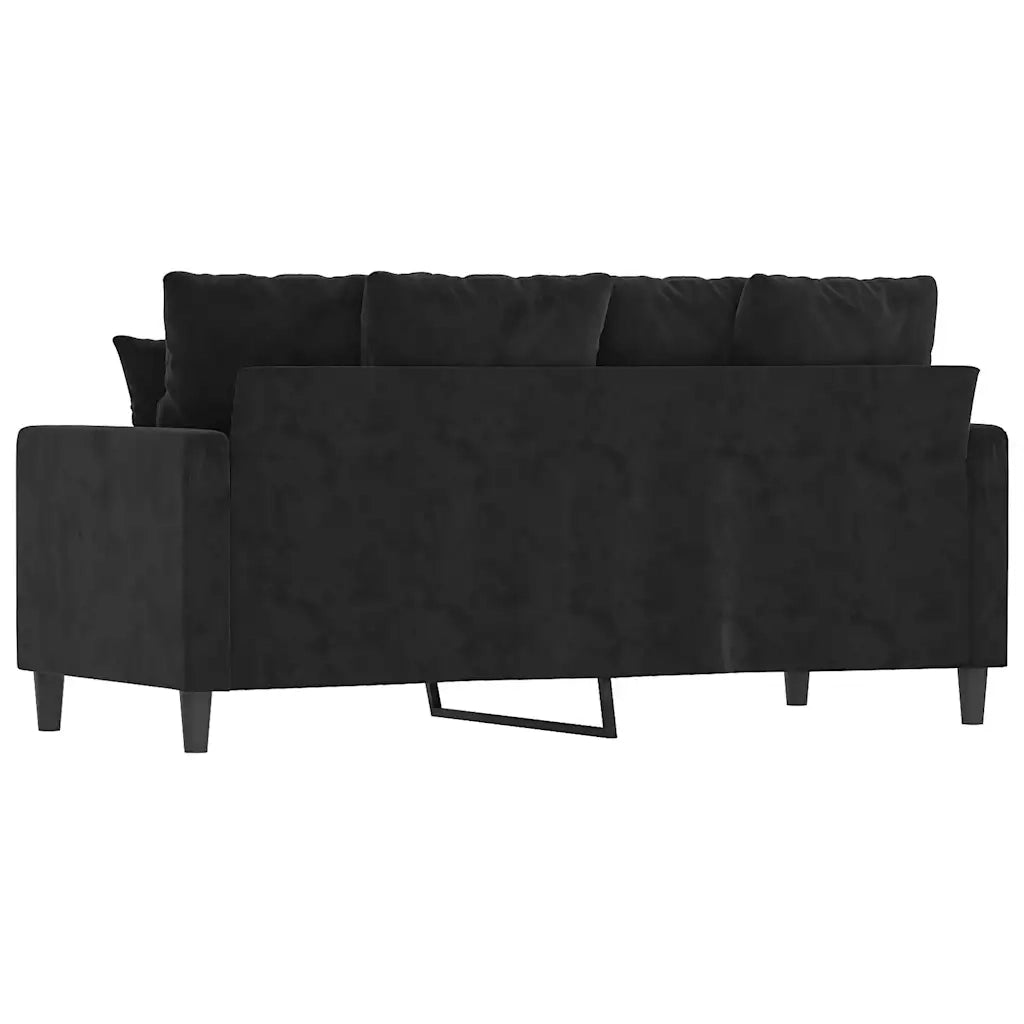 Divano a 2 Posti-Sofa 2 Posti Nero 140 cm in Velluto 614568