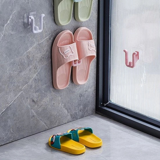 Slipperiera per bagno, doccia, slipper, appoggio autoadesivo, spaziale, appoggio autoadesivo - 5 pezzi (bianco)