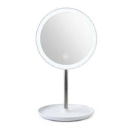 SPECCHIO TRUCCO CON LUCE LED BASE GIREVOLE BIANCO MAKE UP ILLUMINATO TOUCH 0246