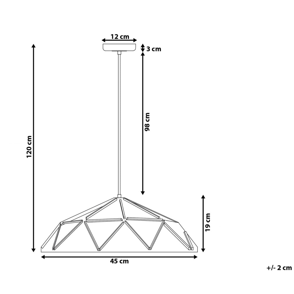 Lampada a Sospensione in Metallo Nero Forma Geometrica 1 Luce Moderna