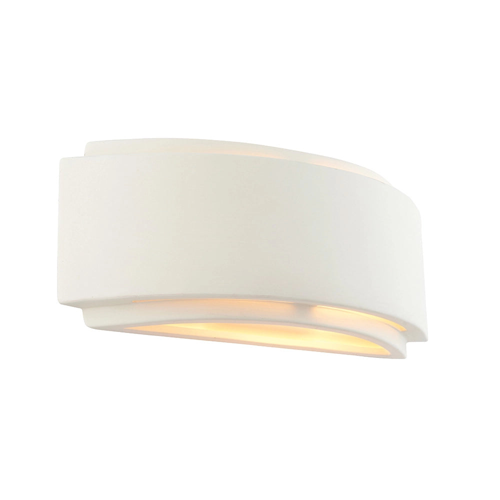 Applique moderna ad arco ceramica bianca E14 Endon Gianna