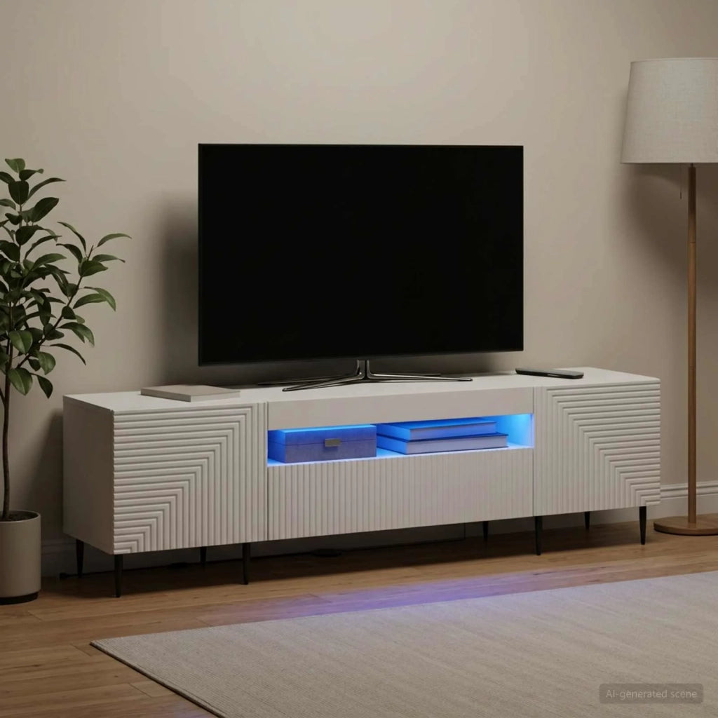 Mobile TV LED Bianco Legno ingegnerizzato 896905