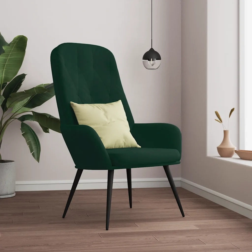 Poltrona | Sedia Relax Verde Scuro in Velluto