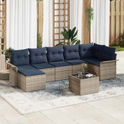 Set Divano da Giardino 8 pcs Grigio polyrattan 3354134