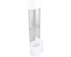 Dispensatore di bicchieri in plastica con contenitore di stoffa impermeabile