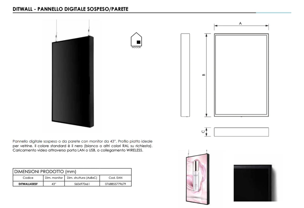 Pannello Digitale a sospensione con Monitor