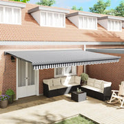 Tenda Retrattile Antracite e Bianca 5x3 m Tessuto e Alluminio 3216142
