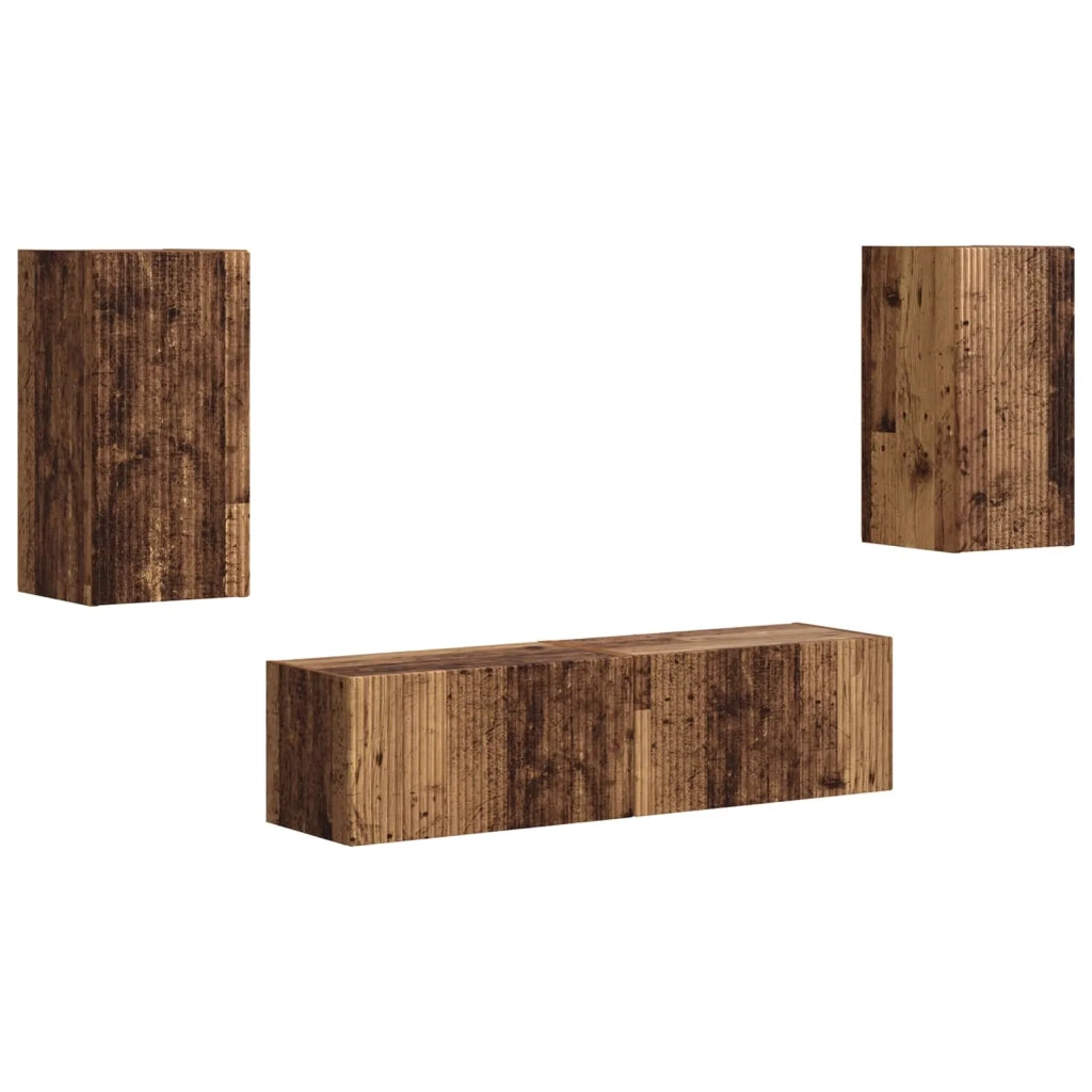 Set mobile TV 4 pcs Legno vecchio Legno multistrato