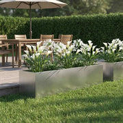 Vaso da giardino Argento 80 x 20 x 20 cm Acciaio Inox 8005170