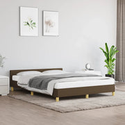 Giroletto senza Materasso Marrone Scuro 140x200 cm Tessuto 347418
