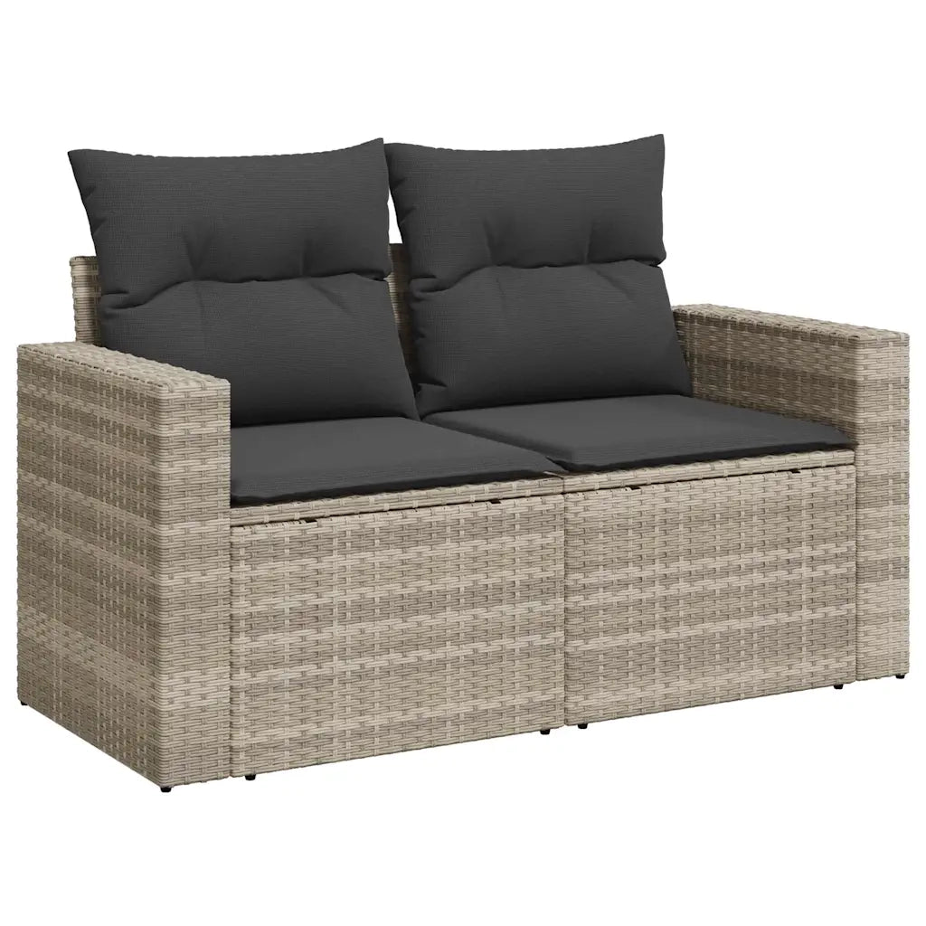 Set Divano da Giardino 5pz con Cuscini Grigio Chiaro Polyrattan 3267252