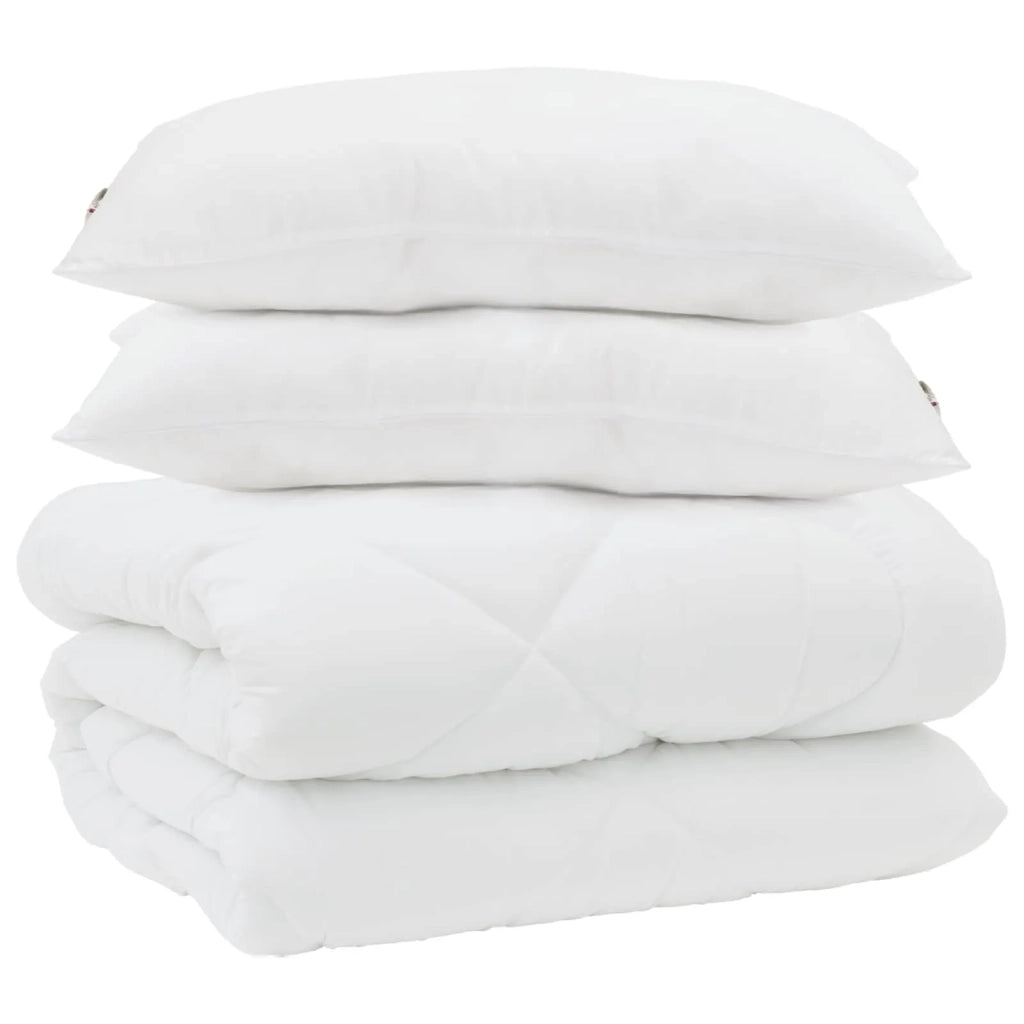 Piumone | Duvet Invernale con cuscino 3 pz Bianco Microfibra