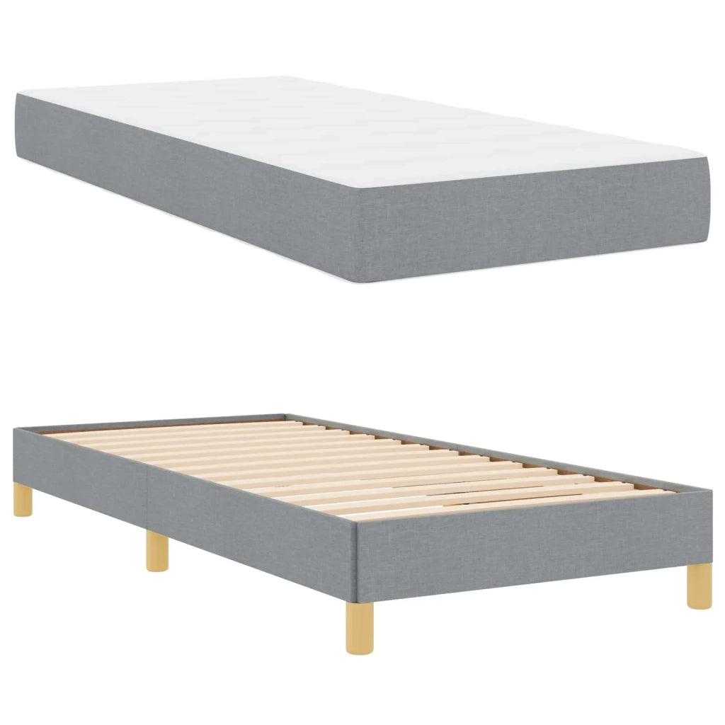 Letto a molle con materasso Grigio chiaro 90 x 190 cm Tessuto