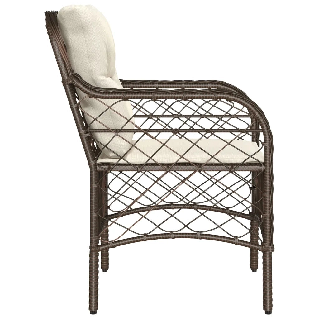 Sedie da Giardino con Cuscini 2 pz | Sedie da Esterno Marroni in Polyrattan