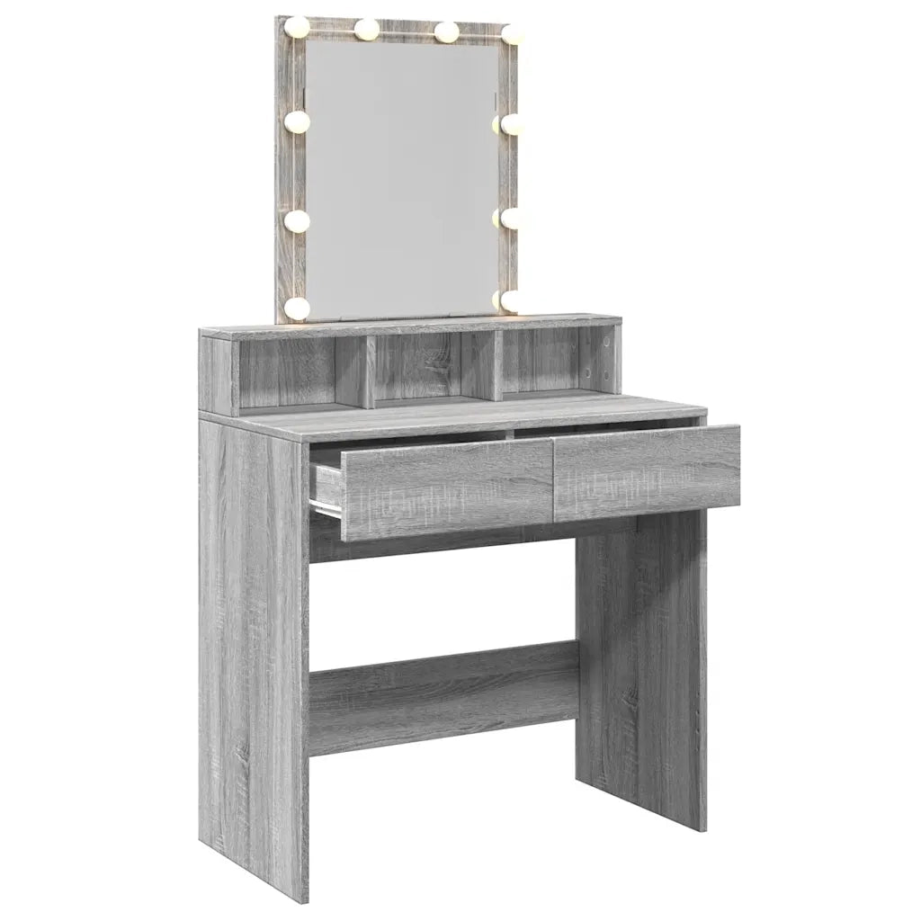 Toeletta con LED Grigio Sonoma 80x41x144,5 cm 848183