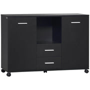 Armadio per Ufficio con Ruote ¨C Minimal ¨C Legno Nero 100x40x71