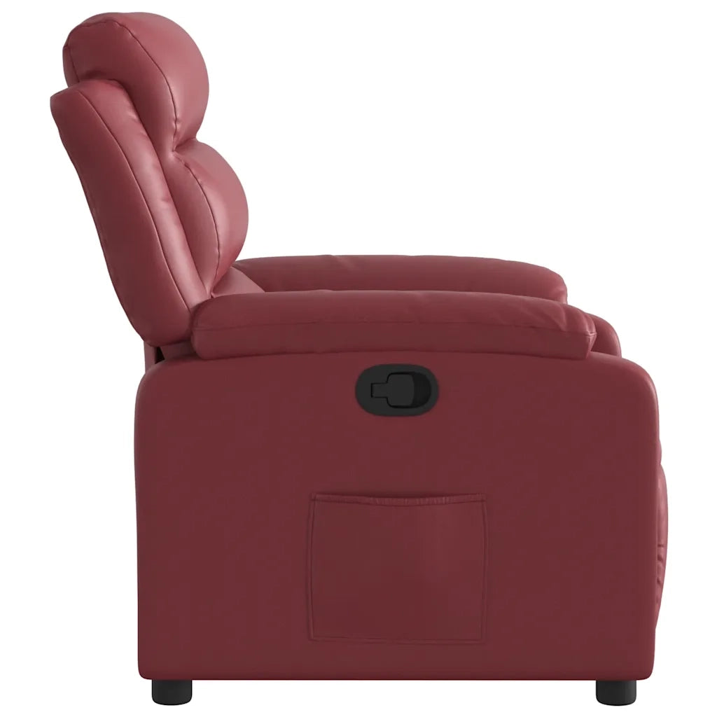 Poltrona Reclinabile Rosso Vino in Similpelle 373490