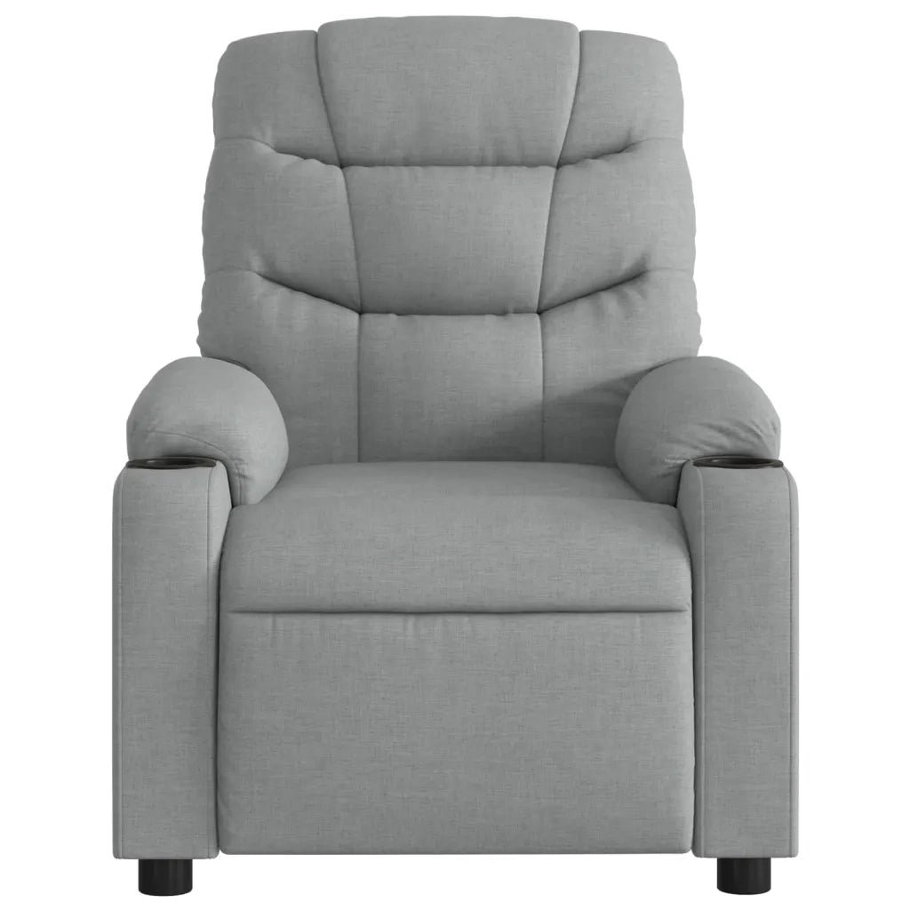 Poltrona | Sedia Relax Reclinabile in Tessuto Grigio Chiaro