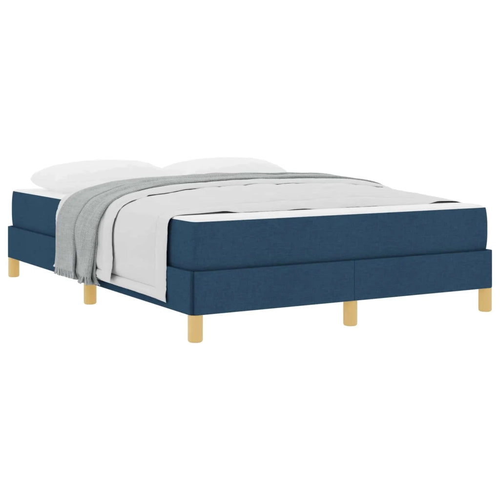 Letto a molle con materasso Blu 160 x 200 cm Tessuto