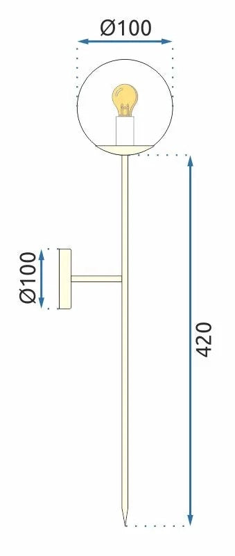 Lampada Da Muro Oro Moderno 52cm APP578-1W