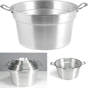 Trade Shop - Caldaia Pentolone In Alluminio Pesante Con Manici Spazzolata Grigio Per Conserve -    -diametro 44cm   -