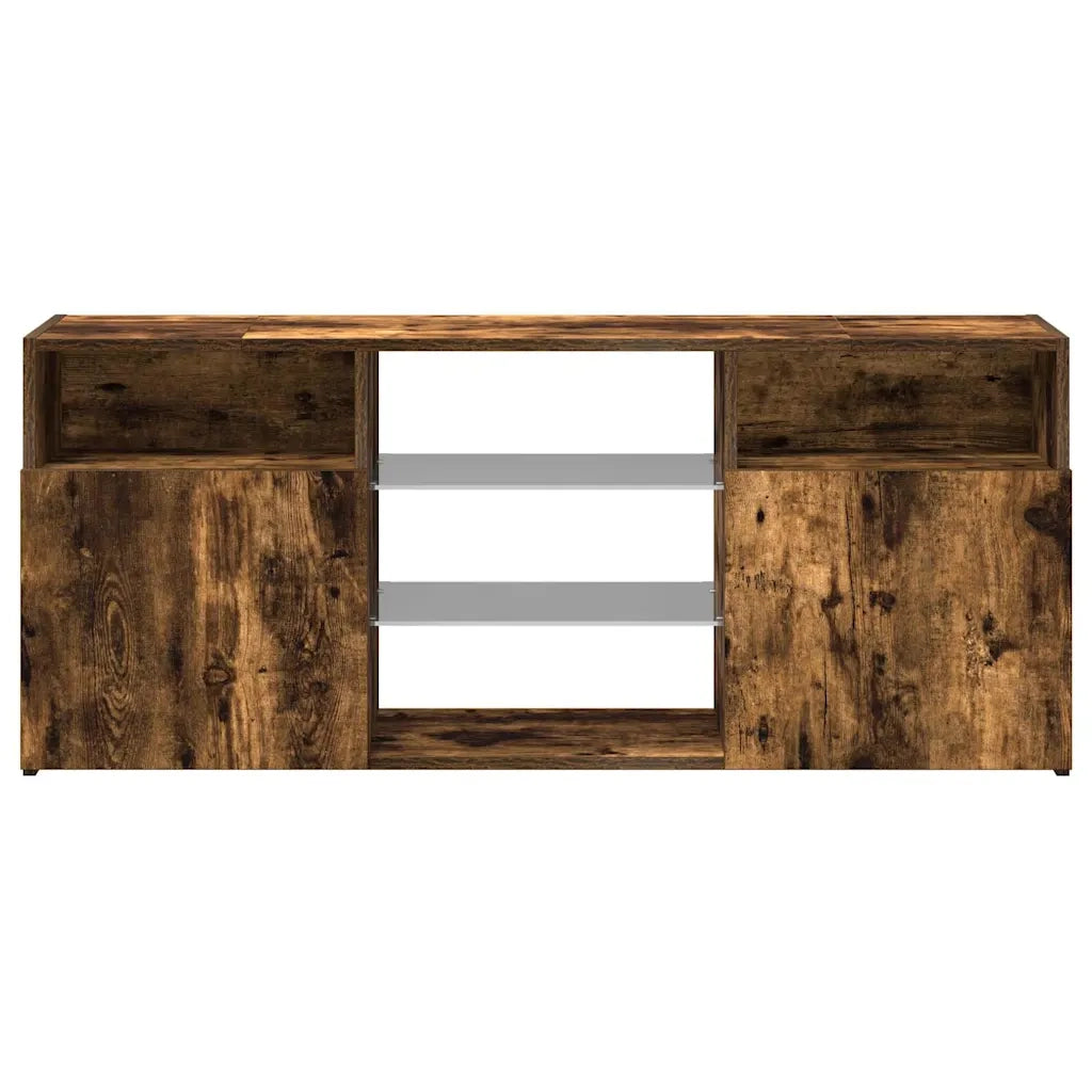 Mobile Porta TV con Luci LED Rovere Fumo 120x30x50 cm 815714